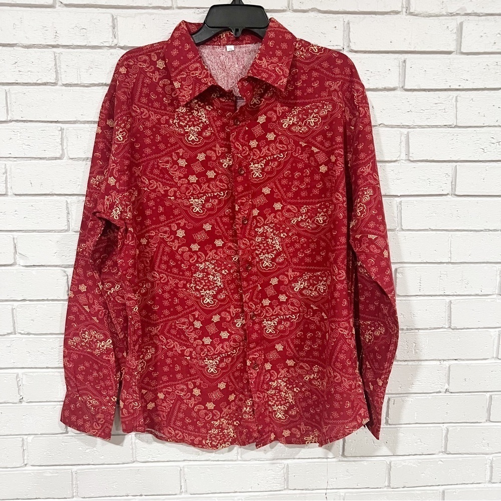Unbranded‎ Men’s Red Patterned Shirt - Picture 7 of 8